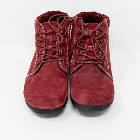 Propet Womens Burgundy Suede Leather Side Zip Snow Booties Size 6 - Picture 5 of 12